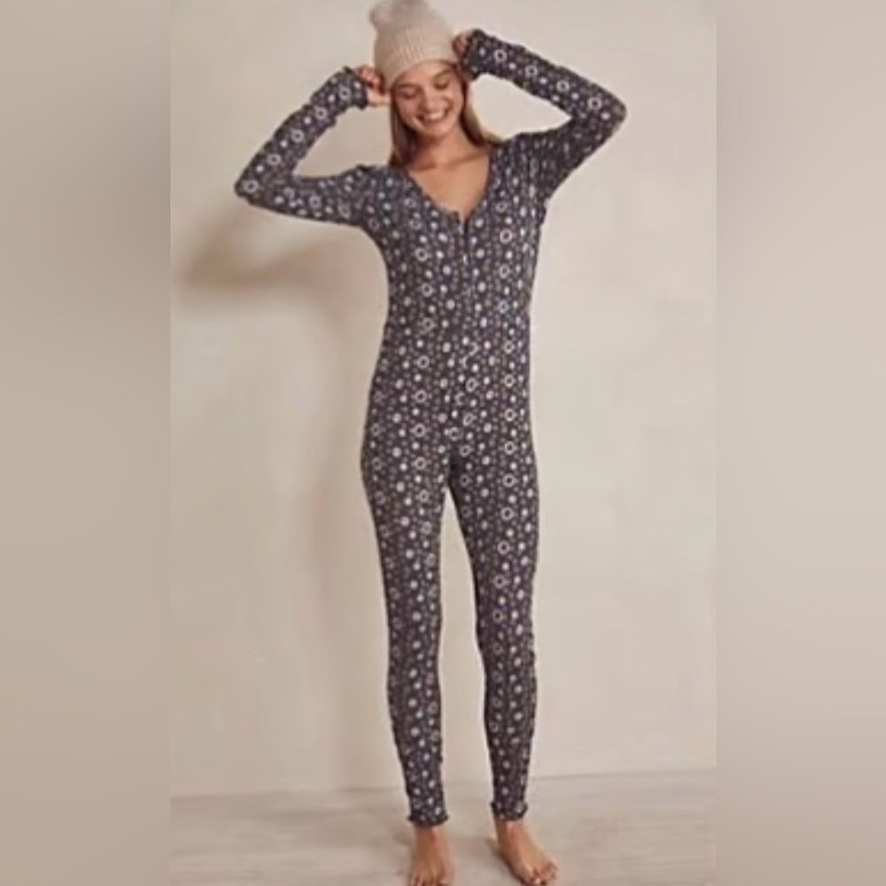 Free People Intimately Home Alone Long John pajamas